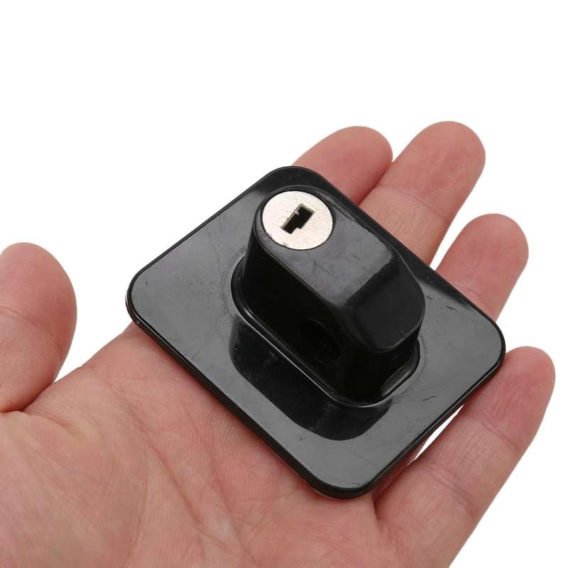 3 Pieces Freezer Lock Child Safety Cabinet Lock with Keys (black)