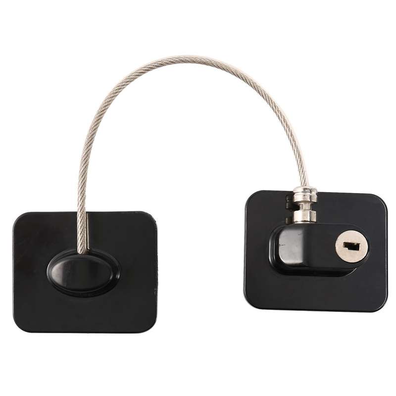 3 Pieces Freezer Lock Child Safety Cabinet Lock with Keys (black)