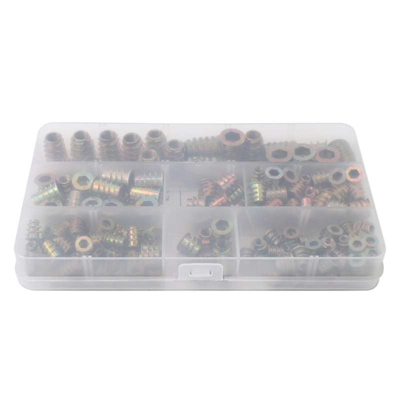 Threaded Inserts Nuts, Wood Insert Assortment Tool Kit, (165 Pcs)