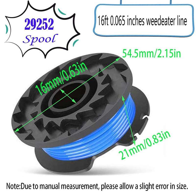 String Trimmer Spool Line for Greenworks 24v 40v 80v (8 Spool, 2 Cap)