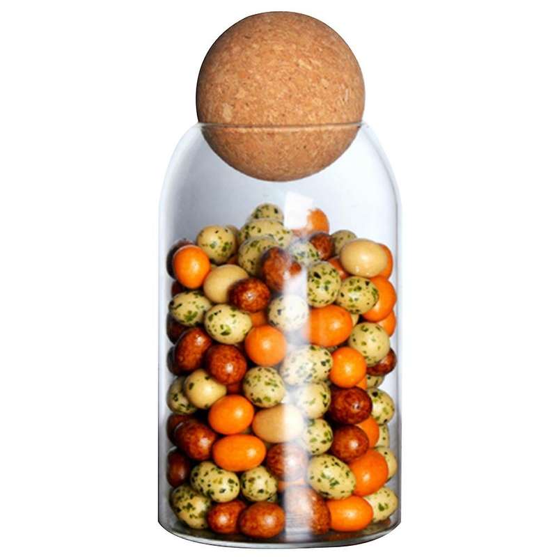 500ml Ball Cork Lead-free Glass Jar with Lid Bottle Storage Tank