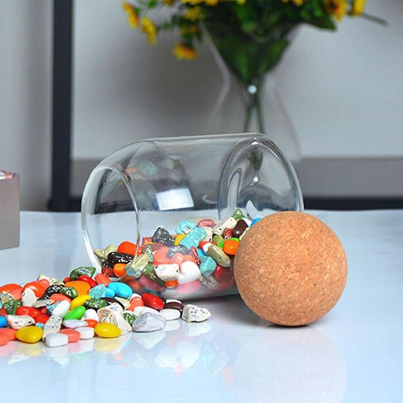 500ml Ball Cork Lead-free Glass Jar with Lid Bottle Storage Tank
