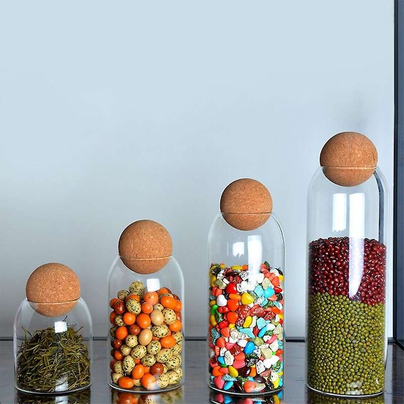 500ml Ball Cork Lead-free Glass Jar with Lid Bottle Storage Tank