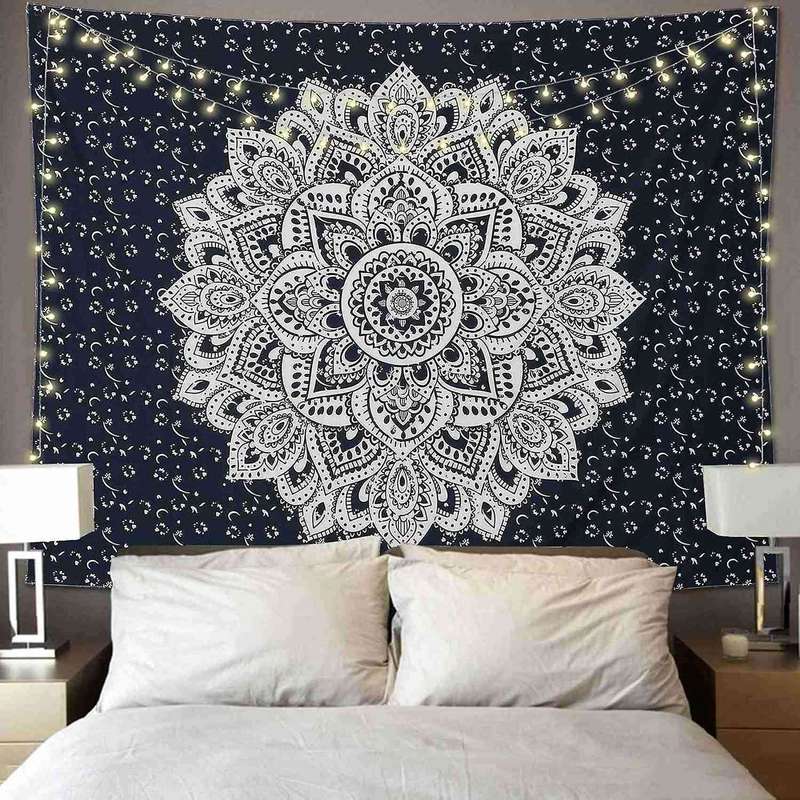 Psychedelic Mandala Wall Hanging Tapestry for Dorm Home Wall Decor