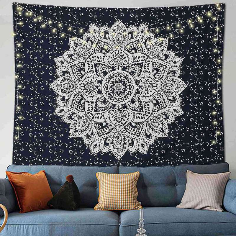 Psychedelic Mandala Wall Hanging Tapestry for Dorm Home Wall Decor