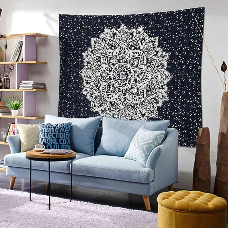 Psychedelic Mandala Wall Hanging Tapestry for Dorm Home Wall Decor