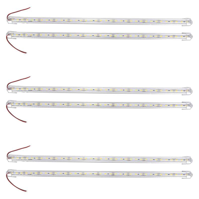 6 Stueck Aluminiumlegierung Led Streifen Stab Licht 12v 50cm Weiss