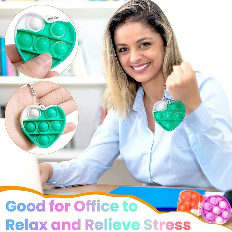 12 Pcs Silicone Keychain Toy Fidget Toy Office Desk Toy for Kids