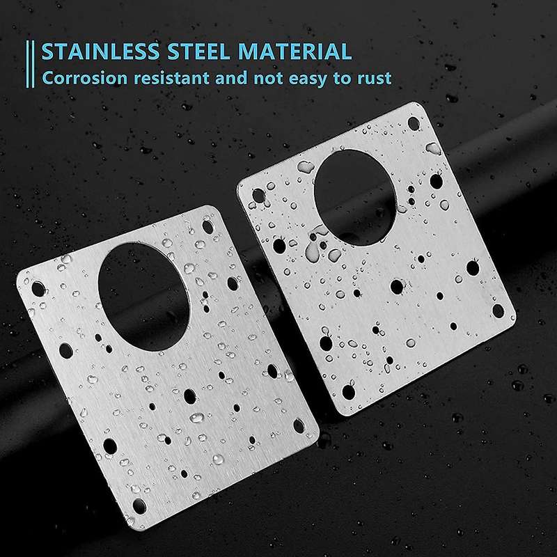 10pcs Cabinet Hinge Repair Plate Kit with Holes Flat Fixing Brackets