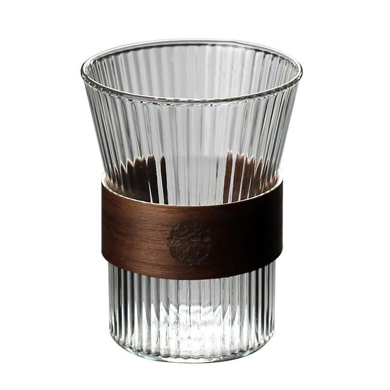 Glass Coffee Mug Walnut Cup Holder Coffeeware Tea Mugs Beer Mug