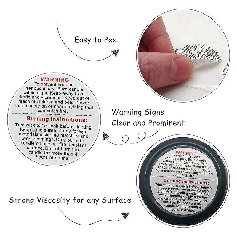 1500 Candle Warning Labels, 3.81cm Jar Stickers, for Candle Making