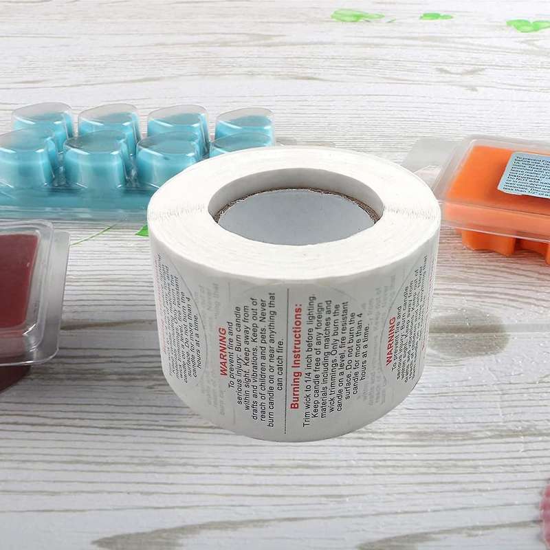 1500 Candle Warning Labels, 3.81cm Jar Stickers, for Candle Making