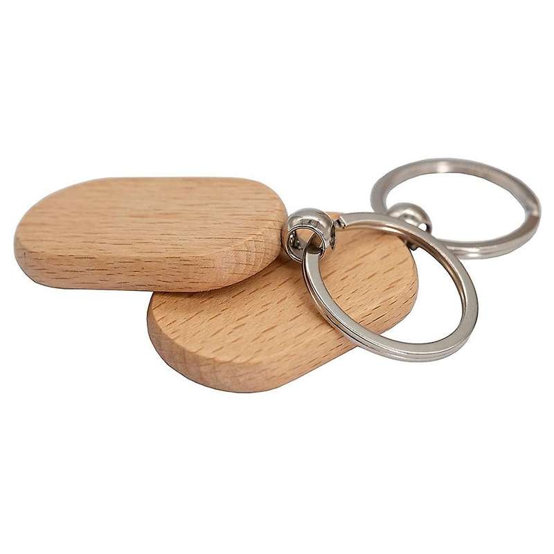Blank Wooden Key Tag Diy Keychains Key Wood Engraving Blanks 20 Pack
