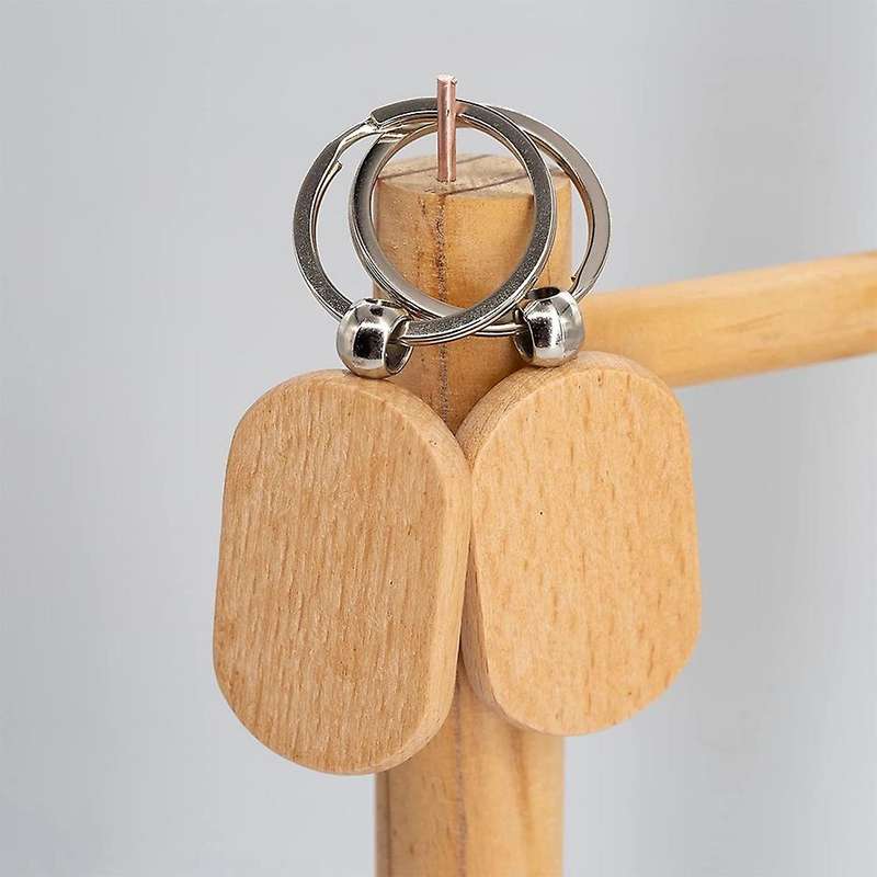Blank Wooden Key Tag Diy Keychains Key Wood Engraving Blanks 20 Pack