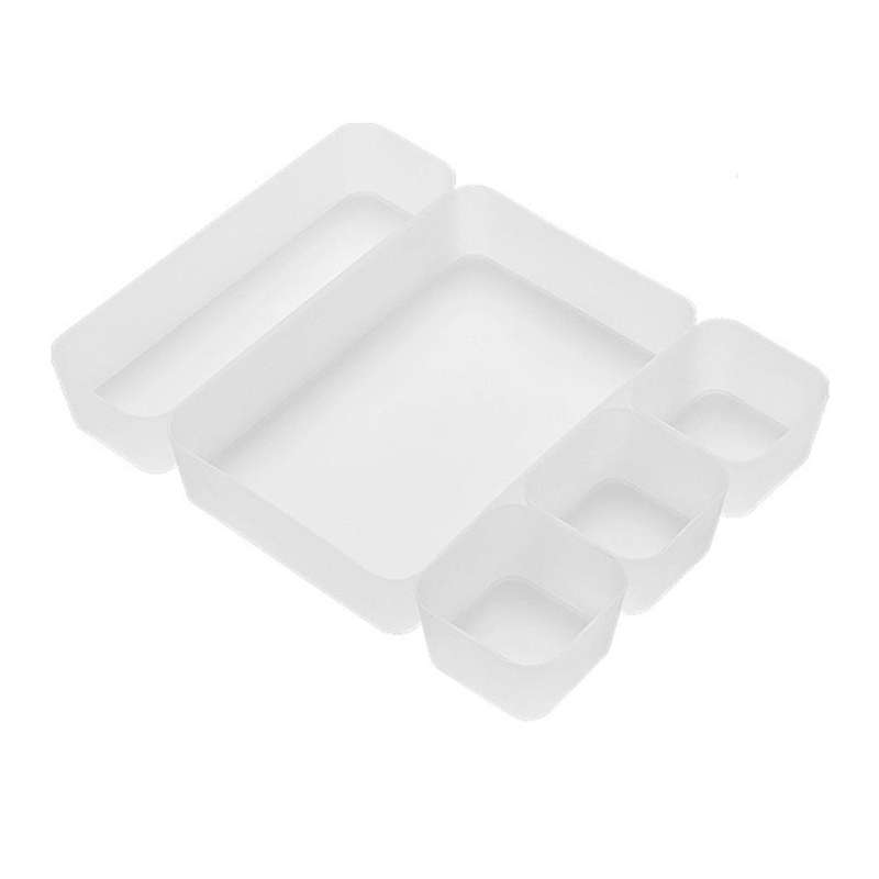 5pcs Drawer Cosmetic Organizer Box Plastic Closet Drawer Organizers