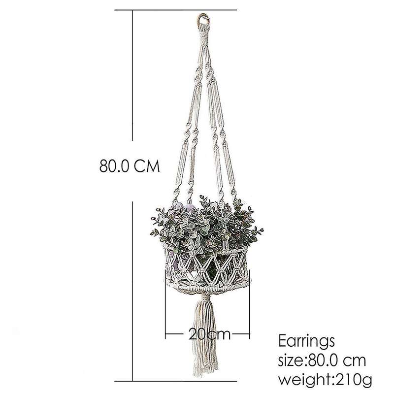 Handmade Woven Flower Pot Net Bag/cotton Rope Hanging Plant Sling Bag