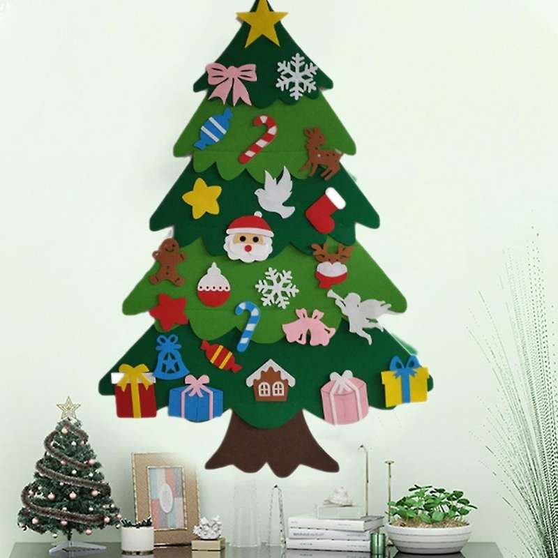 Felt Tree 3.2ft Diy Christmas Tree with Toddlers 25pcs Ornaments