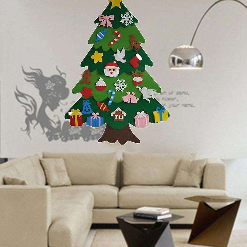 Felt Tree 3.2ft Diy Christmas Tree with Toddlers 25pcs Ornaments