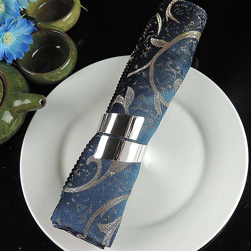 12 Pcs Hotel Restaurants Creative Metal Napkin Ring Gold