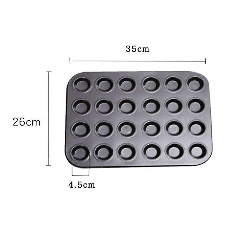 Nonstick Carbon Steel Mini Muffin Cupcake Macaroon Pan 24 Cup Cavity