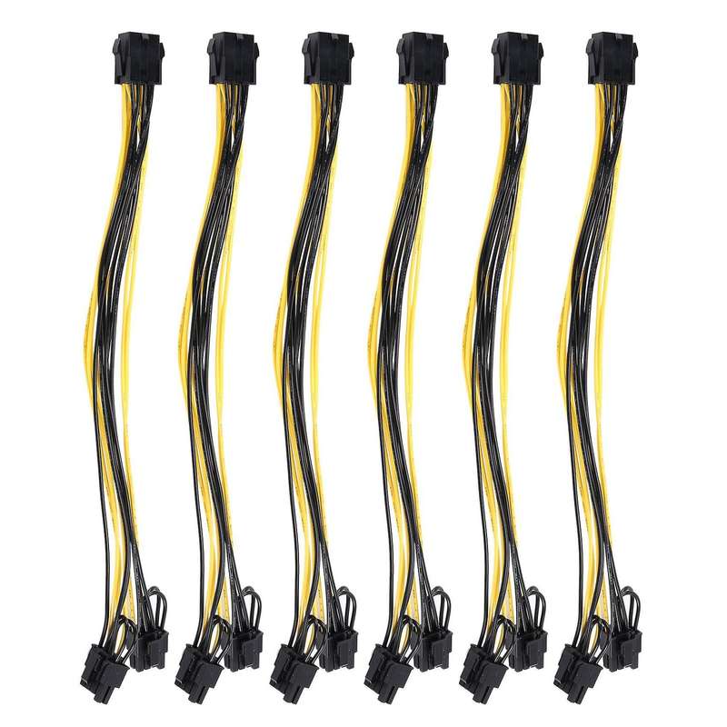 6 Pcs Pcie Splitter, Pci Express Power Adapter Gpu Vga Cable Mining