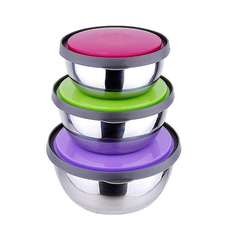 Lunch Box 3pcs Stainless Steel Seal Bowl with Lid Food Storage Box