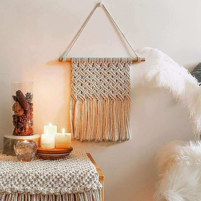 Macrame Wall Hanging Art Woven Home Decor, for Bedroom Decoration