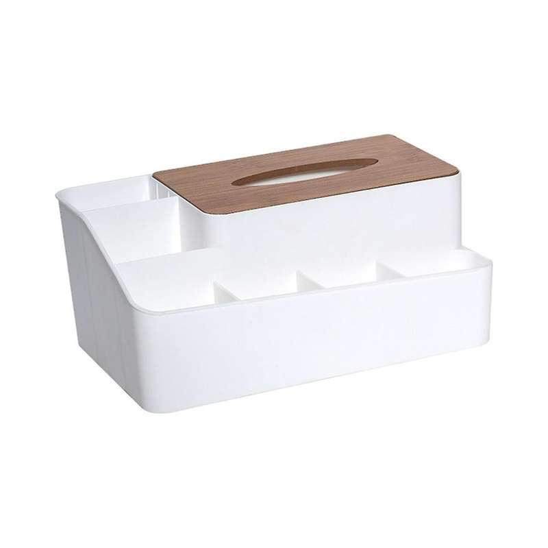 Organizer Box with Wooden Lid for Tissue Paper Makeup Storage Box-a