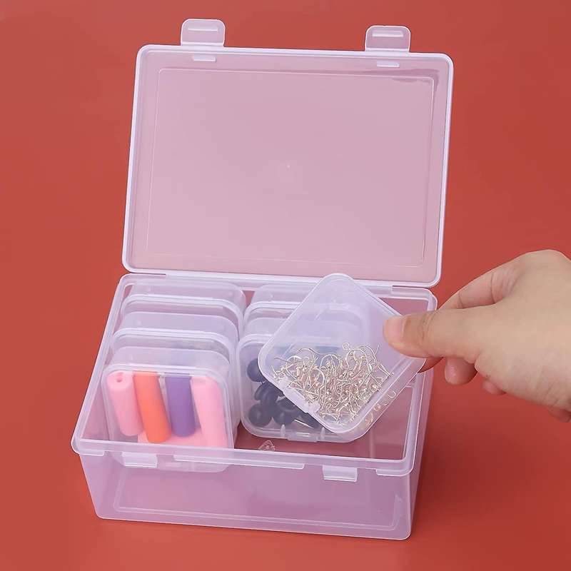 22 Pcs Plastic Storage Cases, Small Bead Storage Box with Lids