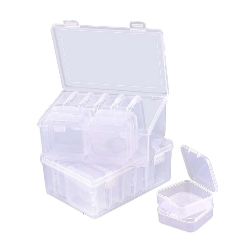 22 Pcs Plastic Storage Cases, Small Bead Storage Box with Lids