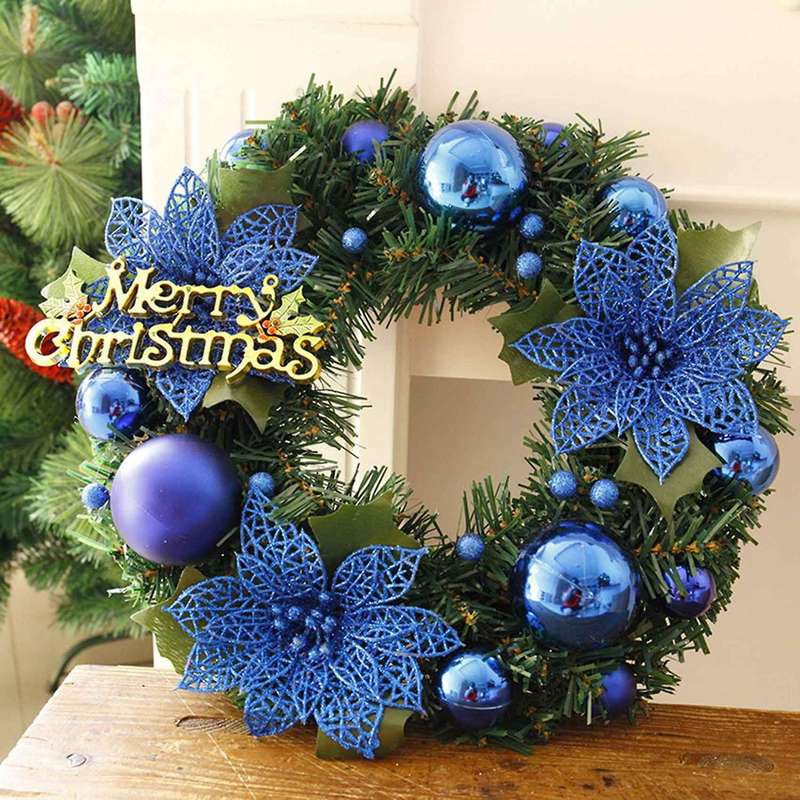 Christmas Wreath 30cm Garland Christmas Ornament Elegant Red
