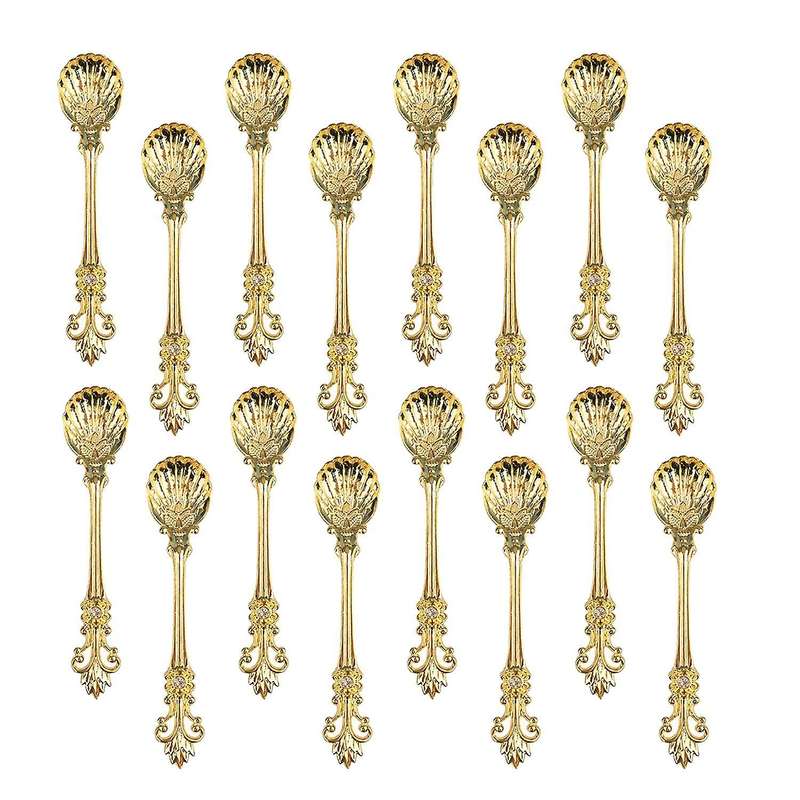 16 Pack Vintage Pattern Coffee Spoons, for Espresso, Tea,(golden)
