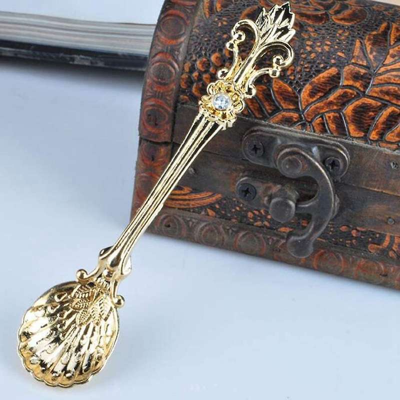 16 Pack Vintage Pattern Coffee Spoons, for Espresso, Tea,(golden)
