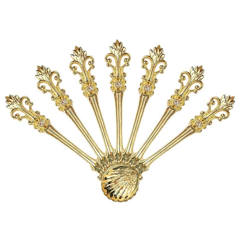 16 Pack Vintage Pattern Coffee Spoons, for Espresso, Tea,(golden)