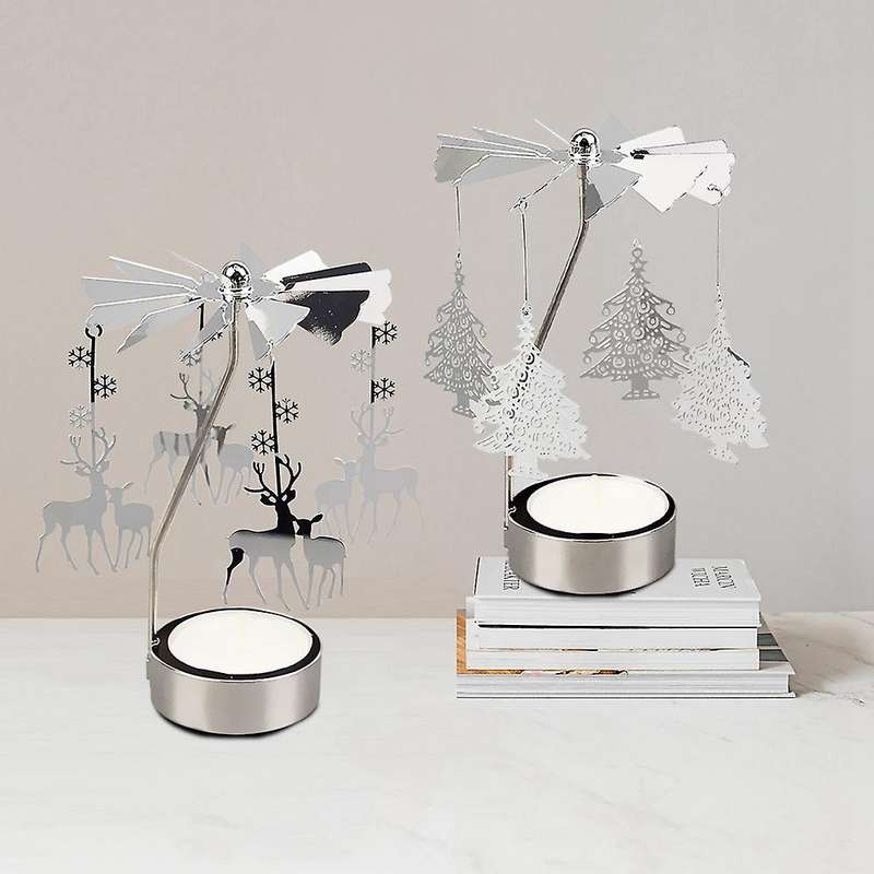 3pcs Metal Tealight Candlestick for Rotating Candlestick Home Decor
