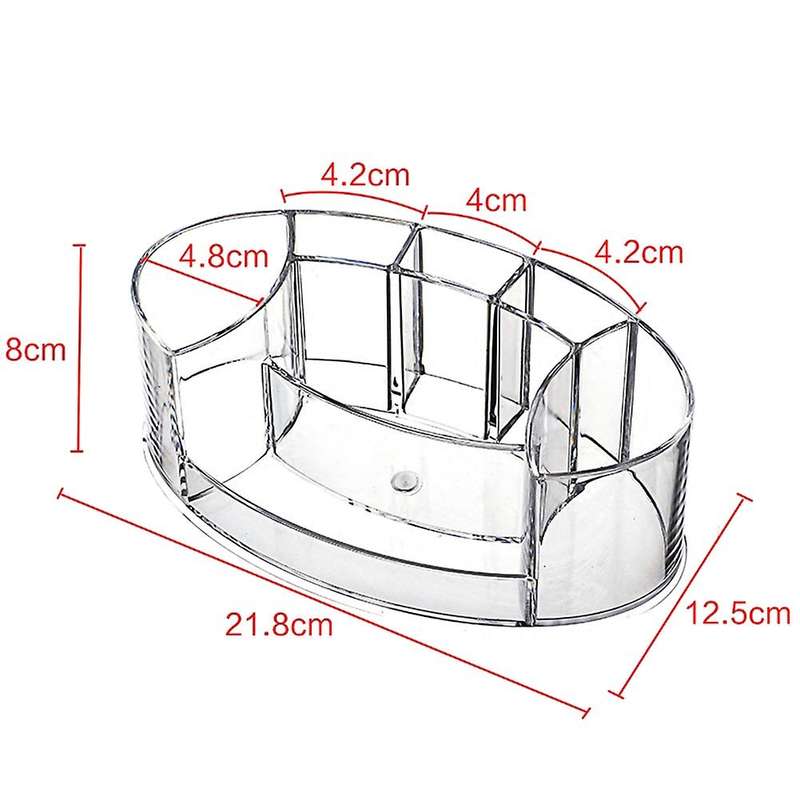Oval Cosmetic Storage Box Desktop Plastic Storage Box Household