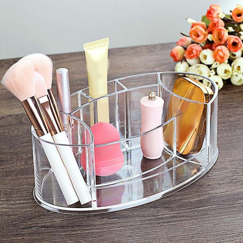 Oval Cosmetic Storage Box Desktop Plastic Storage Box Household