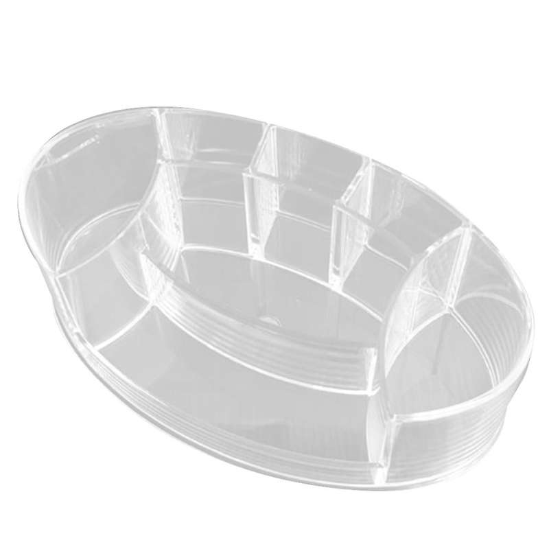 Oval Cosmetic Storage Box Desktop Plastic Storage Box Household