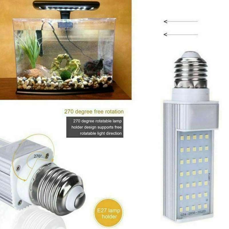 White Plant Aquarium 7w Grow Light Led Tank Fish Coral Bulb E27 Lamp
