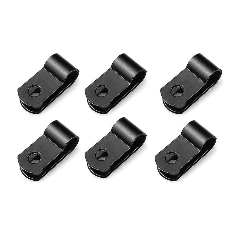 1000 Pcs 1/4 Inch Black Nylon R-type Cable Clips for Mounting