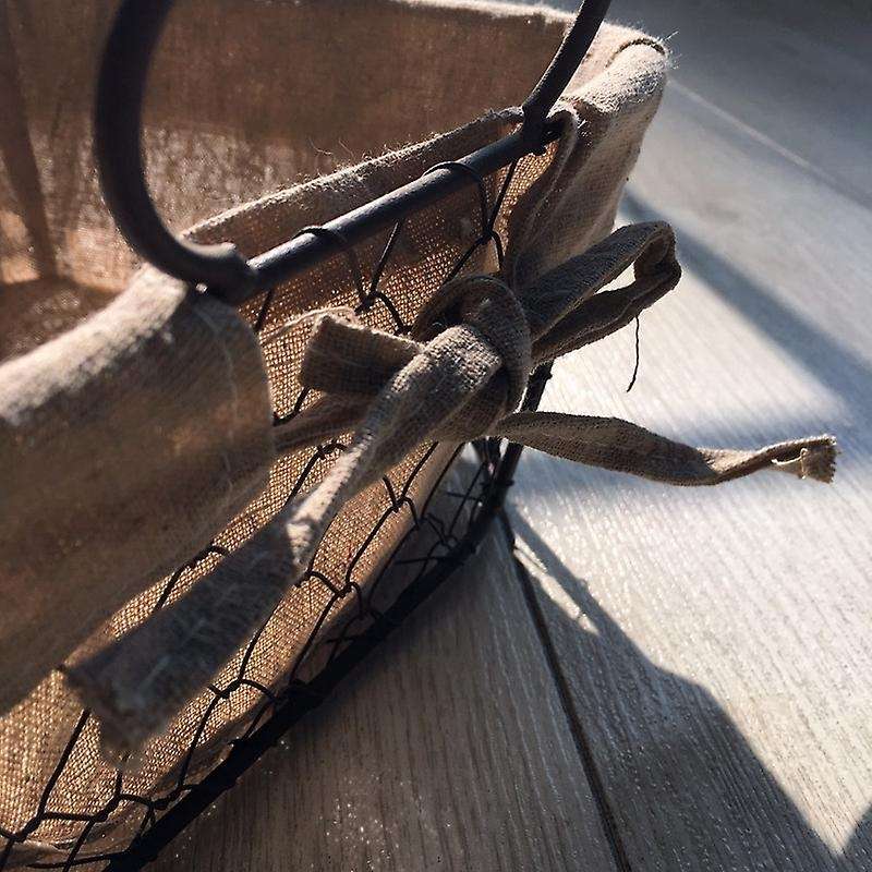 Metal Art Storage Baskets Kitchen Snack Picnic Bread Container