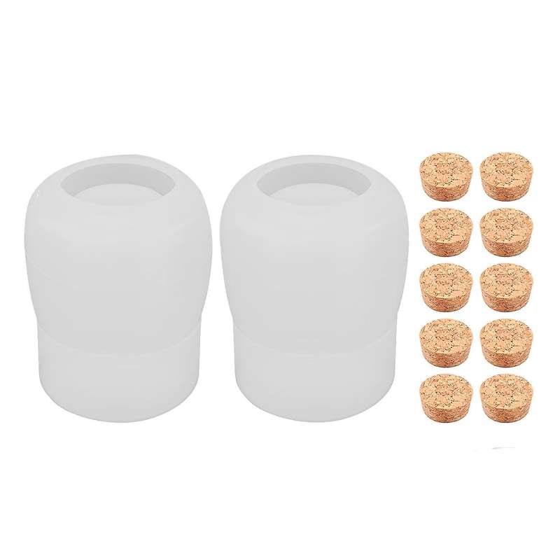 Resin Silicone Jar Mold with Cork Lids,for Diy Epoxy Casting Craft