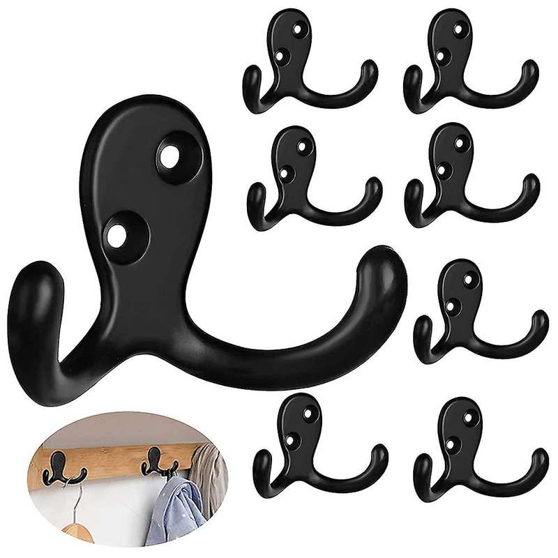 Coat Hooks Wall Mounted, Dual Prong Wall Hook, Matte Finish Hook