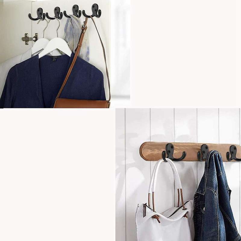 Coat Hooks Wall Mounted, Dual Prong Wall Hook, Matte Finish Hook