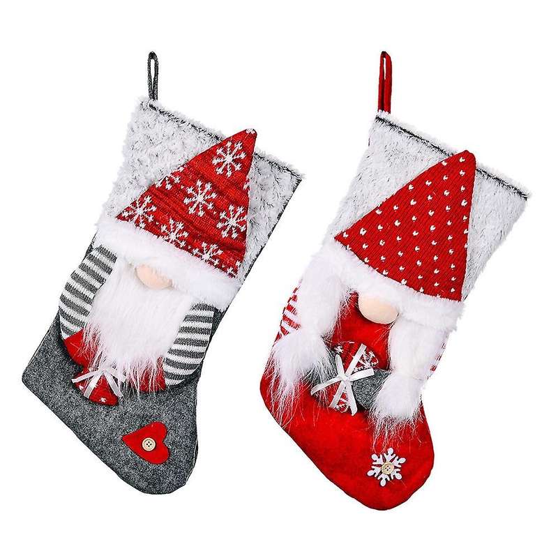 Christmas Gnome Holding Present Christmas Stockings for Holiday