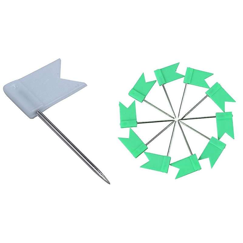 100 Flag Shape Map Pins Notice Board Drawing Pins Push Pin Green