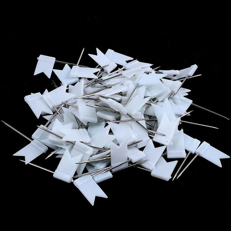 100 Flag Shape Map Pins Notice Board Drawing Pins Push Pin Green