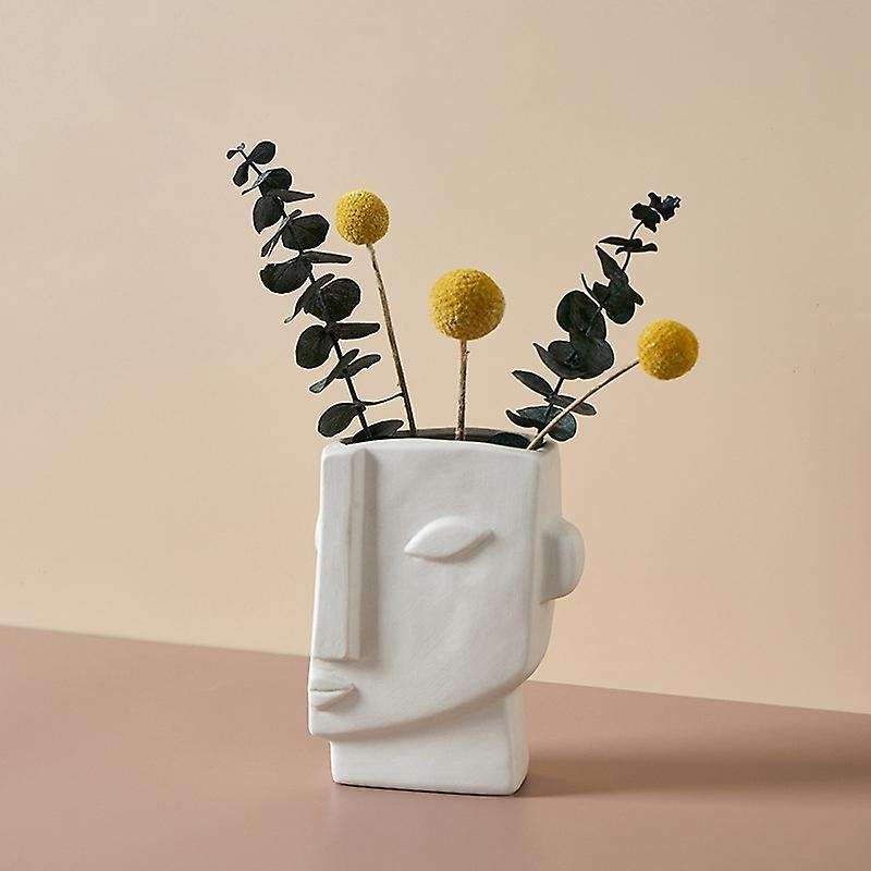 Facial Art Vase Exquisitely Carved Square Face Style Vase Creative