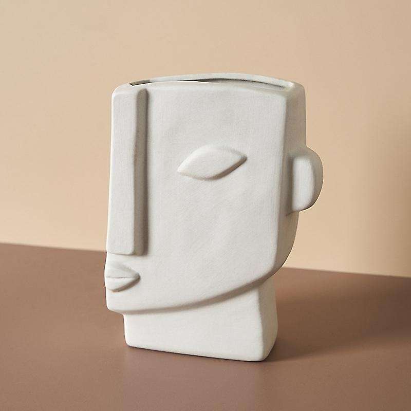 Facial Art Vase Exquisitely Carved Square Face Style Vase Creative