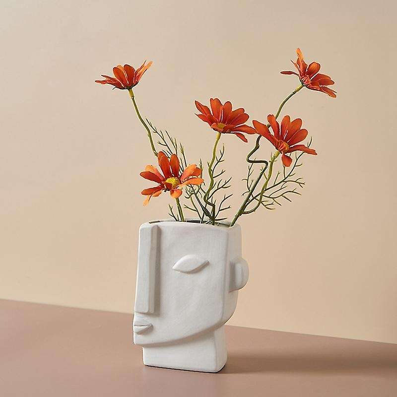 Facial Art Vase Exquisitely Carved Square Face Style Vase Creative